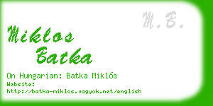 miklos batka business card